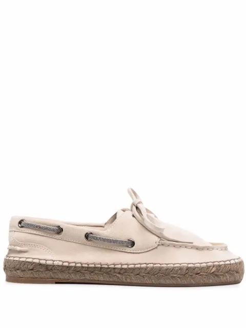 Brunello Cucinelli lace-up suede loafers