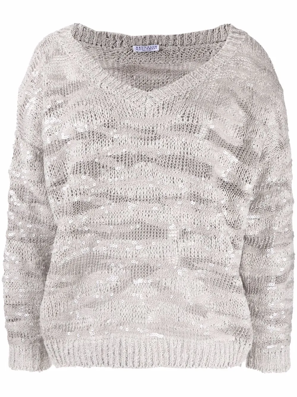 

Brunello Cucinelli tiger-knit jumper - Grey