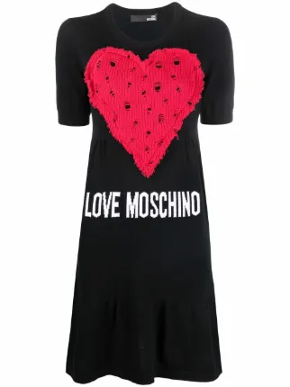 Love Moschino heart-patch A-line Dress - Farfetch