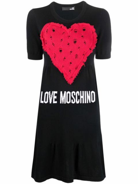 Love Moschino vestido acampanado con parche de corazón