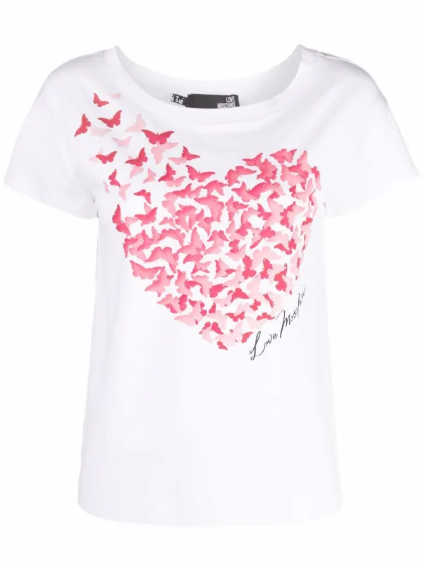 Love Moschino Butterfly Print Cotton T 