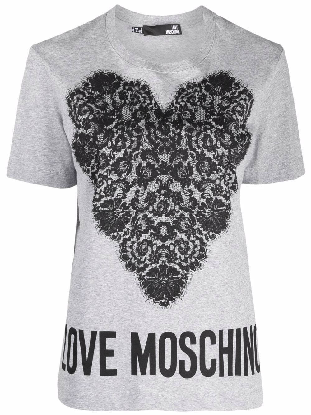 фото Love moschino футболка с цветочной аппликацией