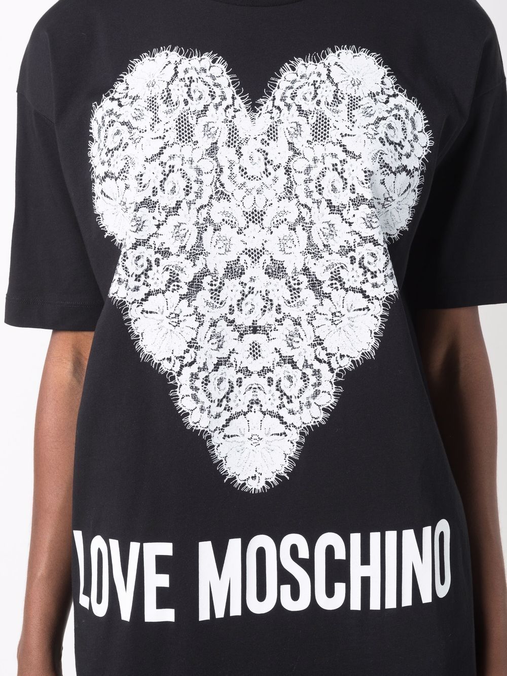 Love Moschino lace-appliqué T-shirt Dress - Farfetch