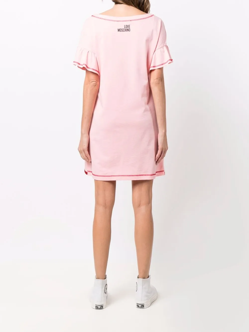фото Love moschino платье-футболка с аппликацией