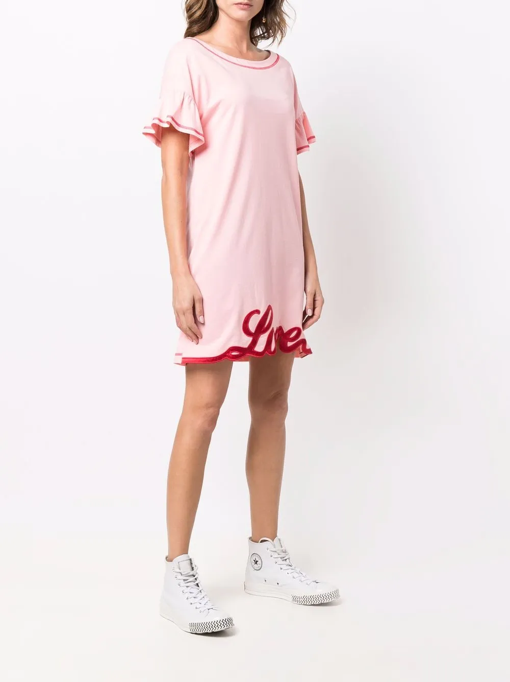 фото Love moschino платье-футболка с аппликацией