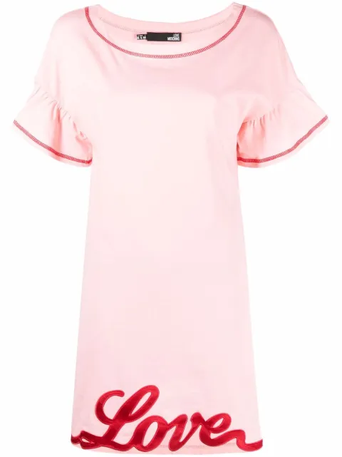 Love Moschino - love appliqué T-shirt dress