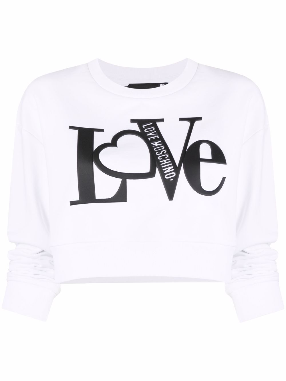 

Love Moschino sudadera corta con logo estampado - Blanco