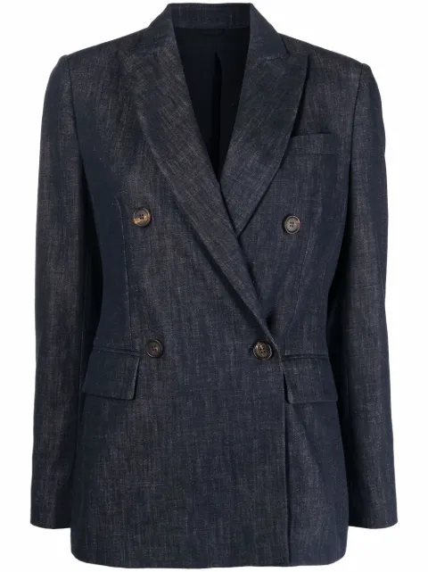 Brunello Cucinelli denim double-breasted blazer