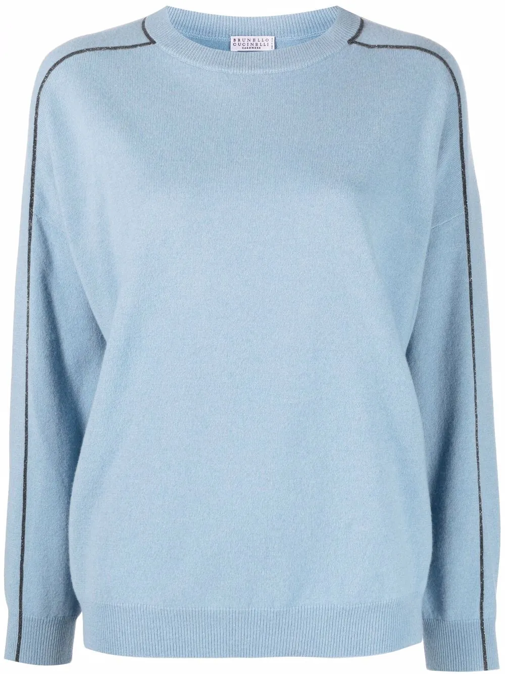 

Brunello Cucinelli Monili-trim knitted jumper - Blue