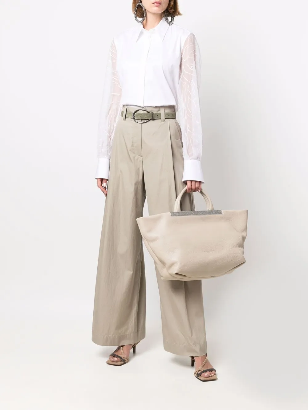 Brunello Cucinelli Blouse met vlakken - Wit