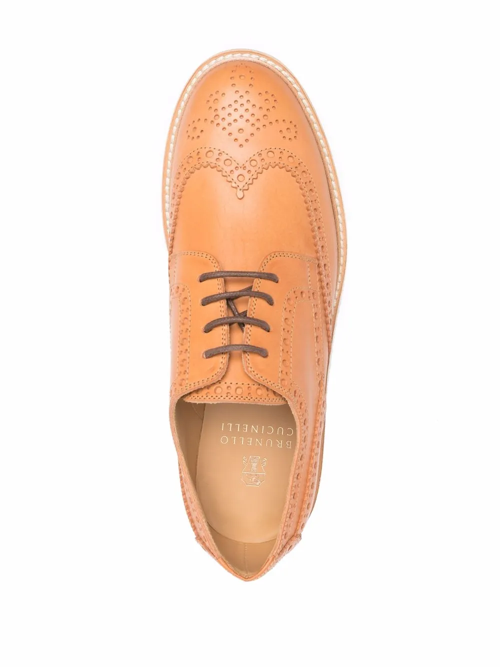 Brunello Cucinelli Derby schoenen met brogue detail Bruin