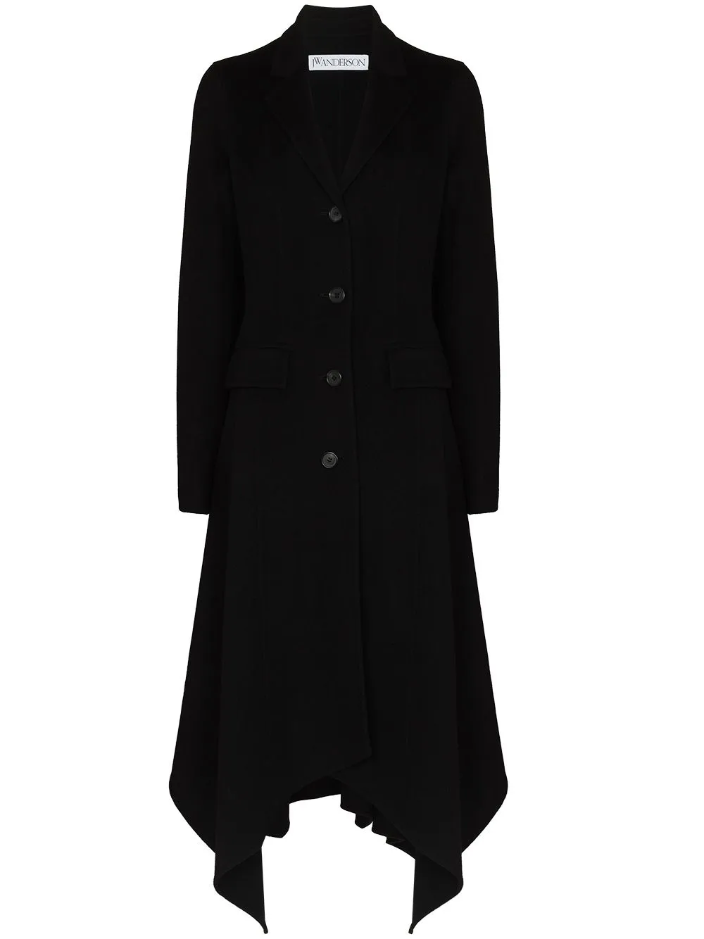 

JW Anderson handkerchief-hem single-breasted coat - Black