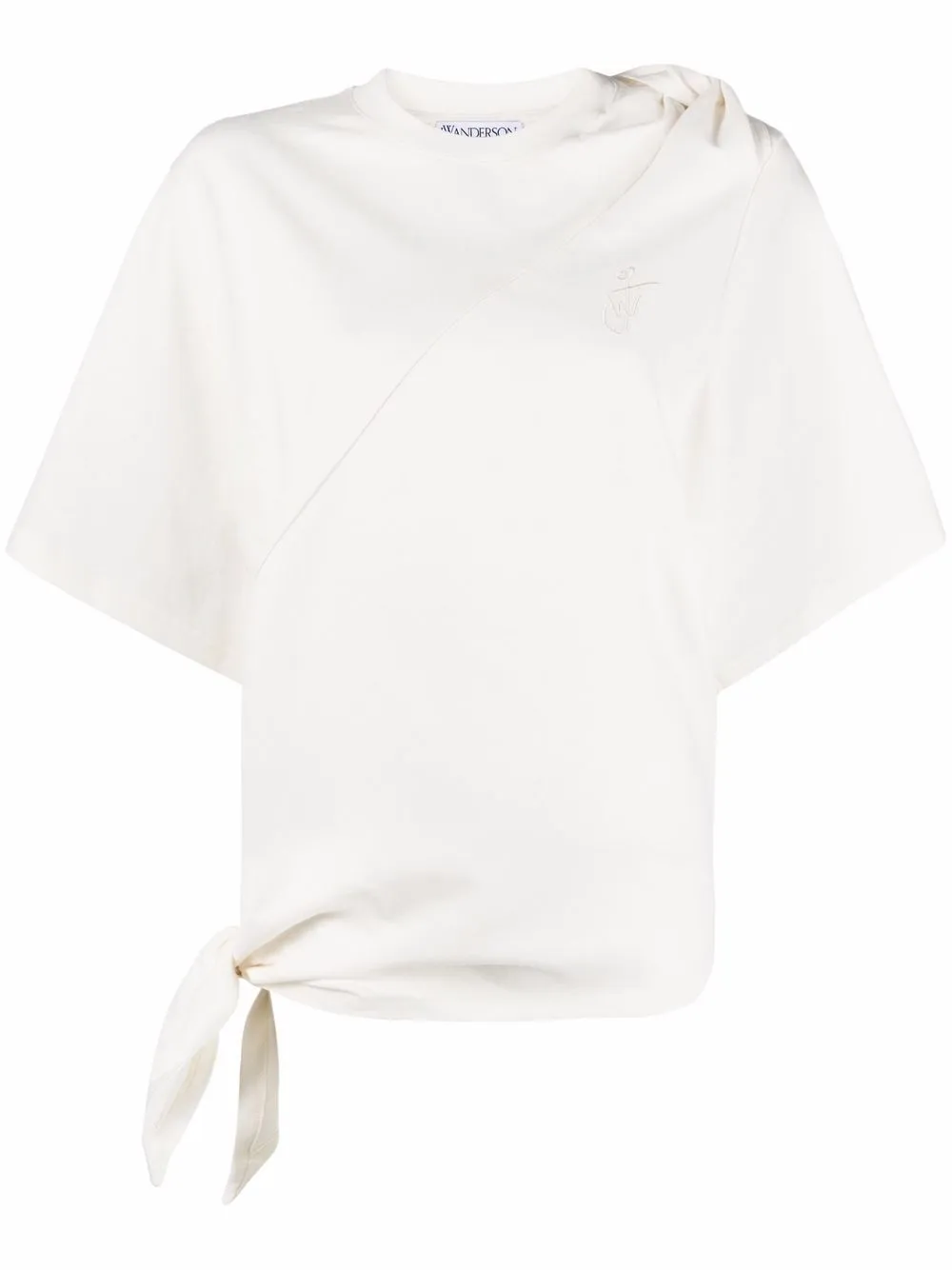 

JW Anderson top manga corta con detalle de nudo - Blanco