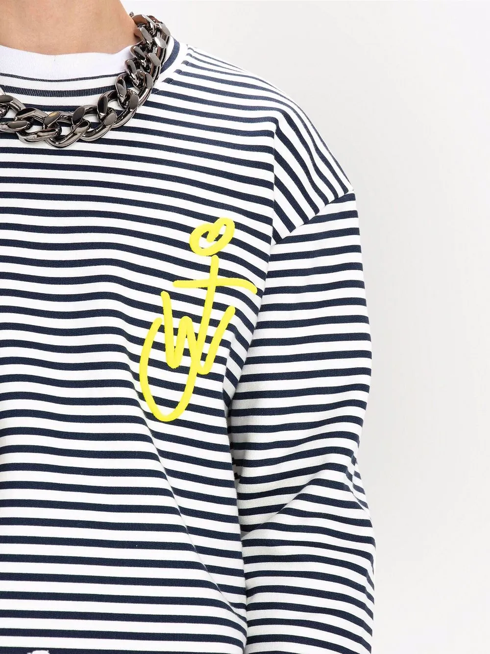 JW Anderson ストライプ 箔 logo プリント シャツ-