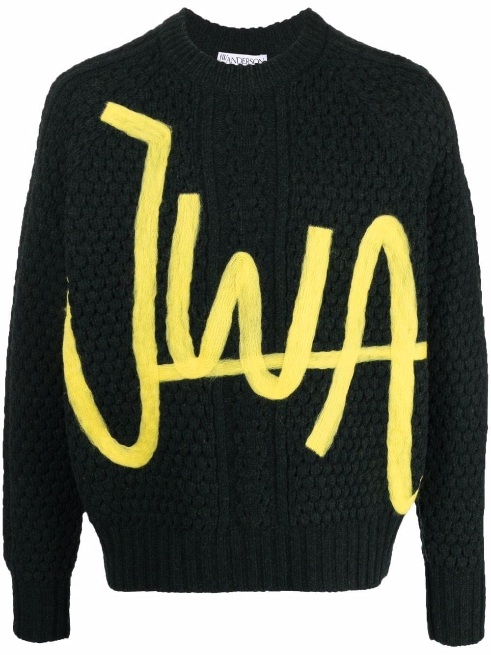 Image 1 of JW Anderson logo-intarsia jumper