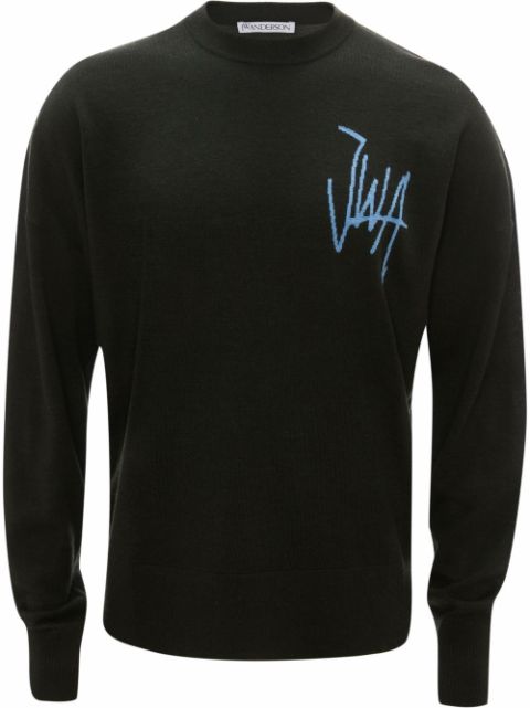 JW Anderson intarsia-logo crew-neck jumper Men