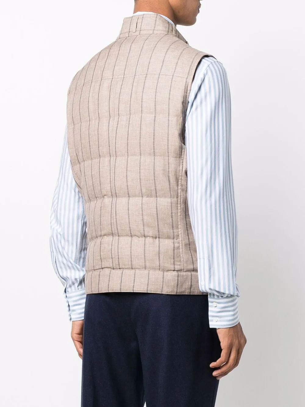 фото Brunello cucinelli дутый жилет в полоску