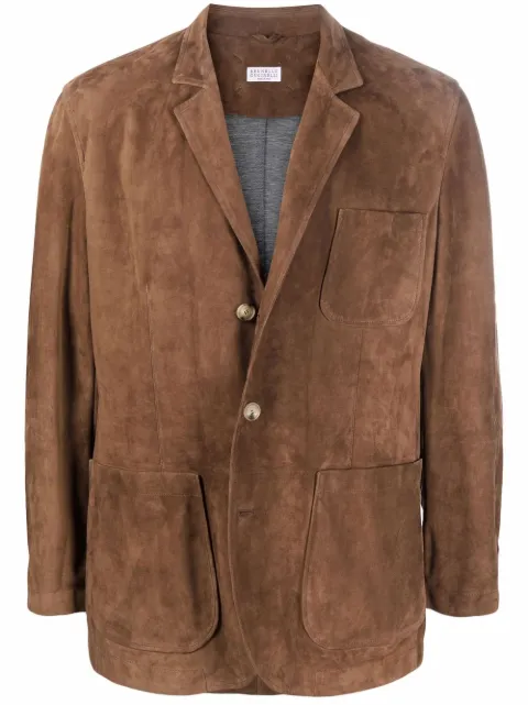 Brunello Cucinelli leather blazer