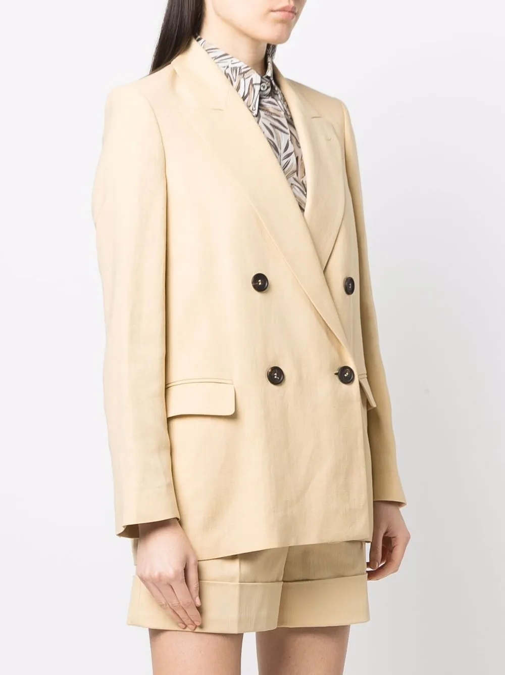 stone double breasted blazer