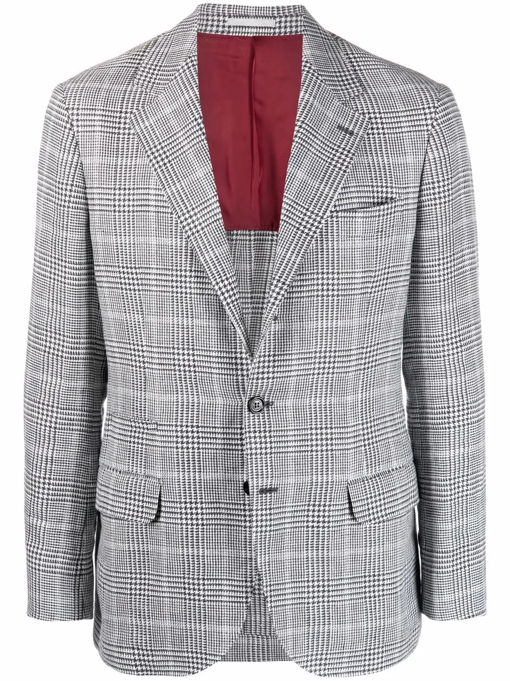 

Brunello Cucinelli blazer con botones y estampado pied de poule - Negro