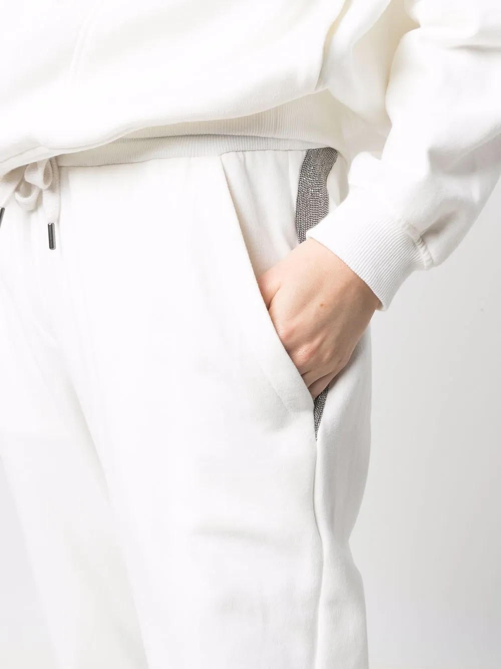Brunello Cucinelli Drawstring-waist Joggers In Weiss