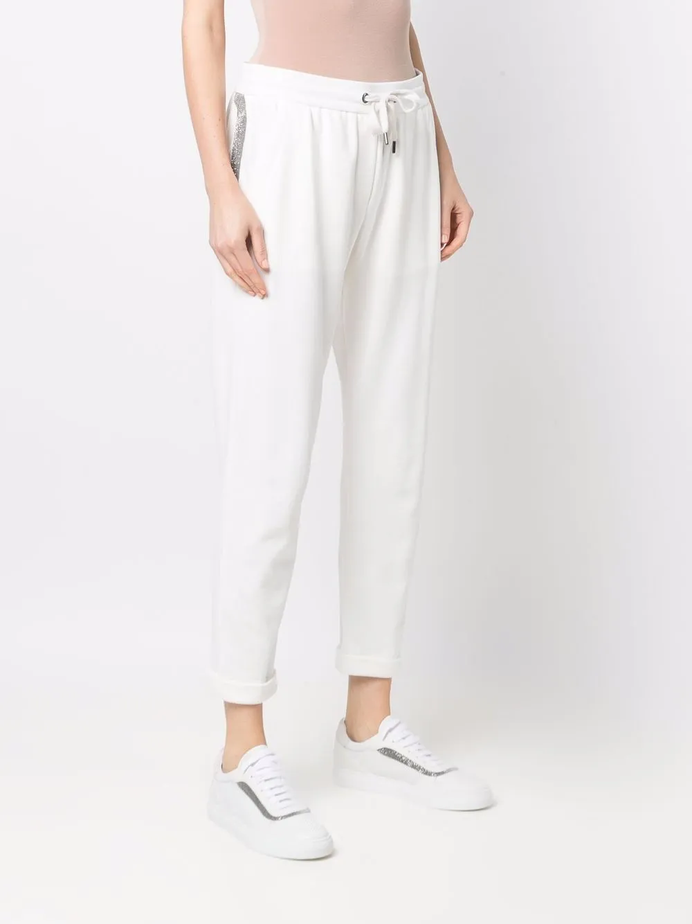 Brunello Cucinelli Drawstring-waist Joggers In Weiss