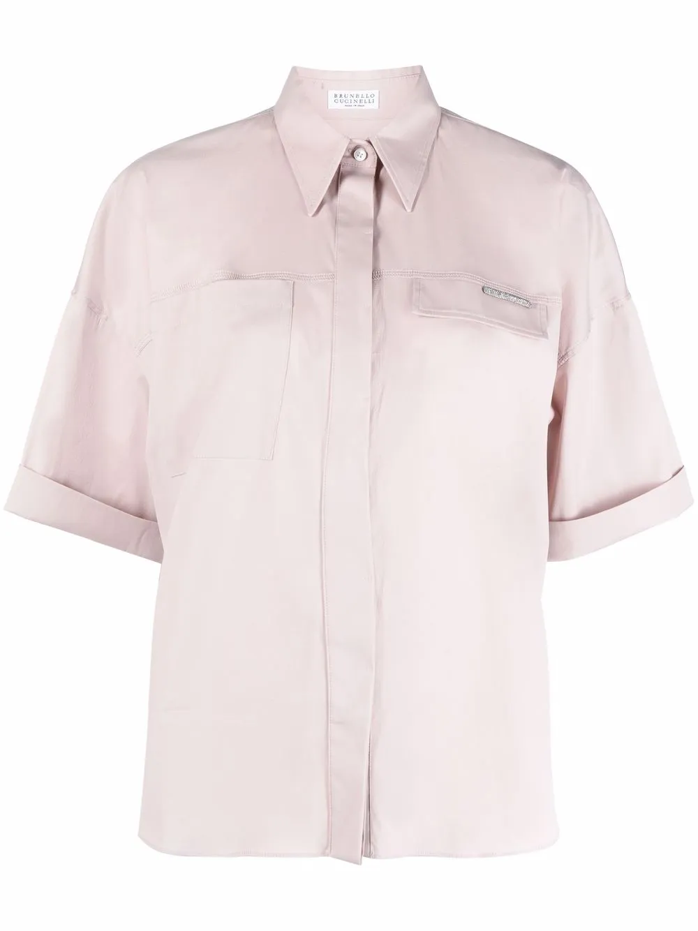 

Brunello Cucinelli logo-embroidered shirt - Pink