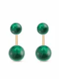 Mateo 14kt yellow gold malachite ear jacket earrings