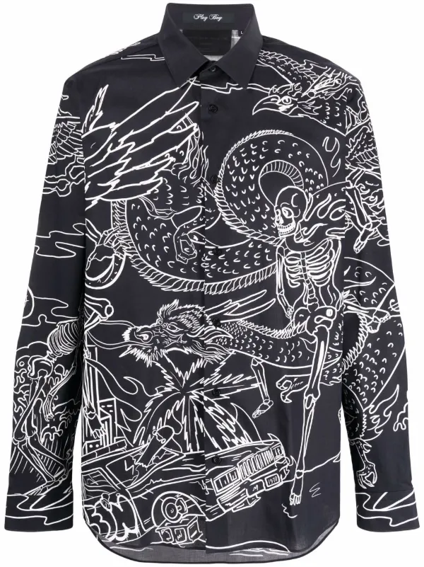 Philipp Plein graphic-print long-sleeve 