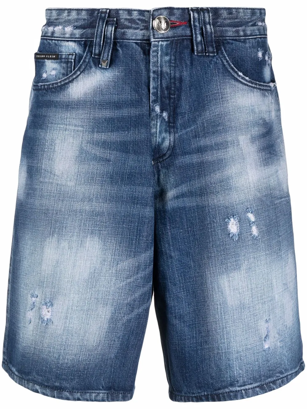 

Philipp Plein distressed-effect denim shorts - Blue