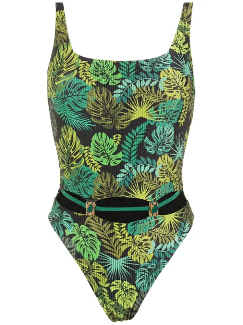 Amir Slama maillot de bain nervuré à imprimé tropical