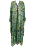 Amir Slama tropical print kaftan - Green