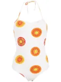 Amir Slama sun print swimsuit - White