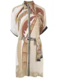 Amir Slama tropical print shirt dress - Neutrals