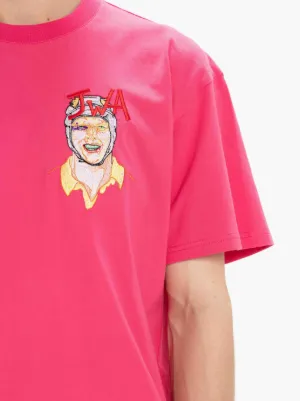 EMBROIDERED RUGBY T SHIRT in pink | JW 