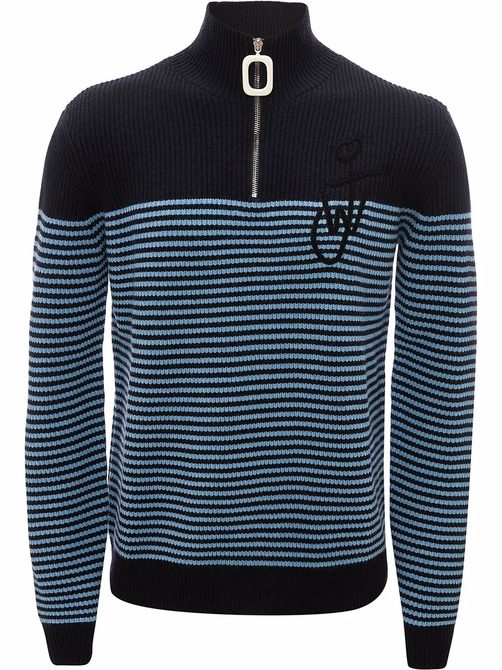 

JW Anderson logo-embroidered striped jumper - Blue