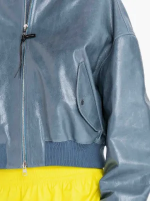 LEATHER BOMBER JACKET in grey | JW Anderson