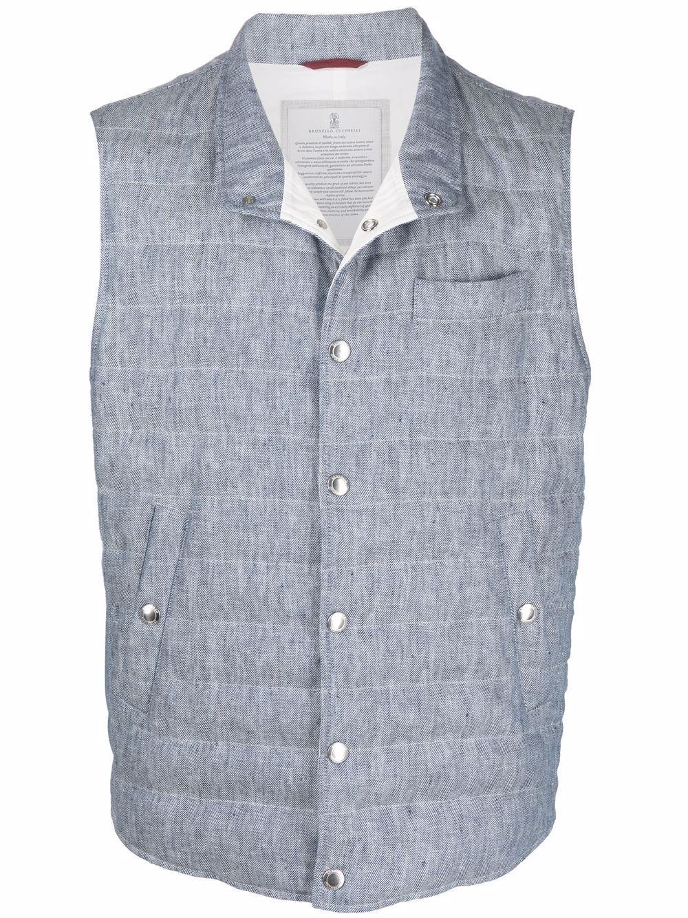 

Brunello Cucinelli chaleco capitonado con botones - Azul