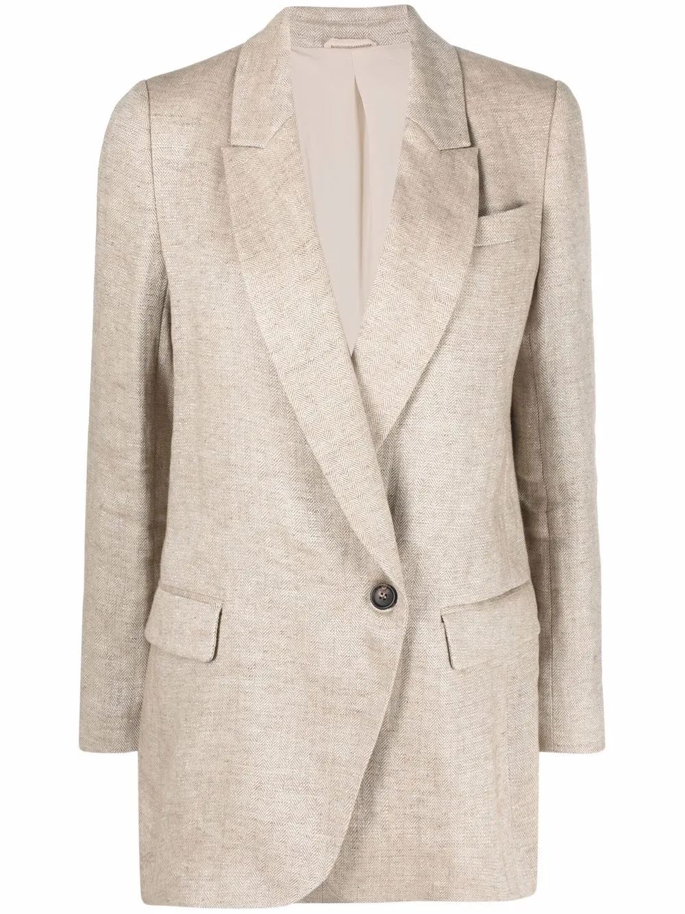 

Brunello Cucinelli blazer con botón descentrado - Neutro