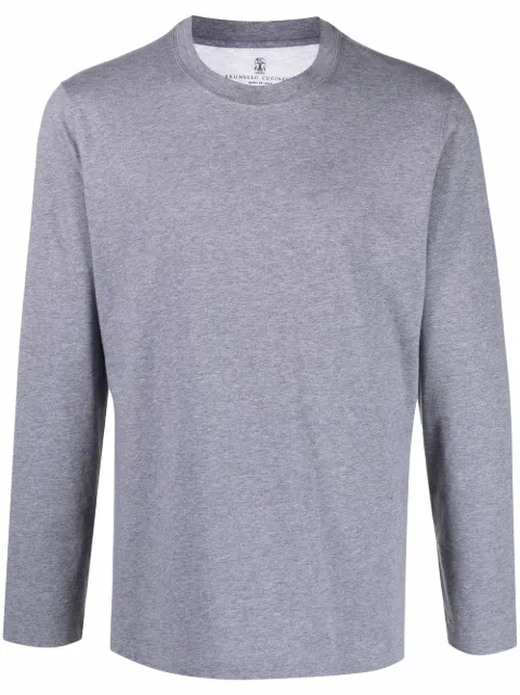 Brunello Cucinelli Blusa de algodão mangas longas