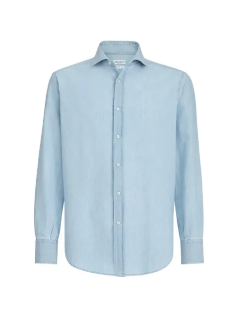 Brunello Cucinelli chambray shirt with spread collar