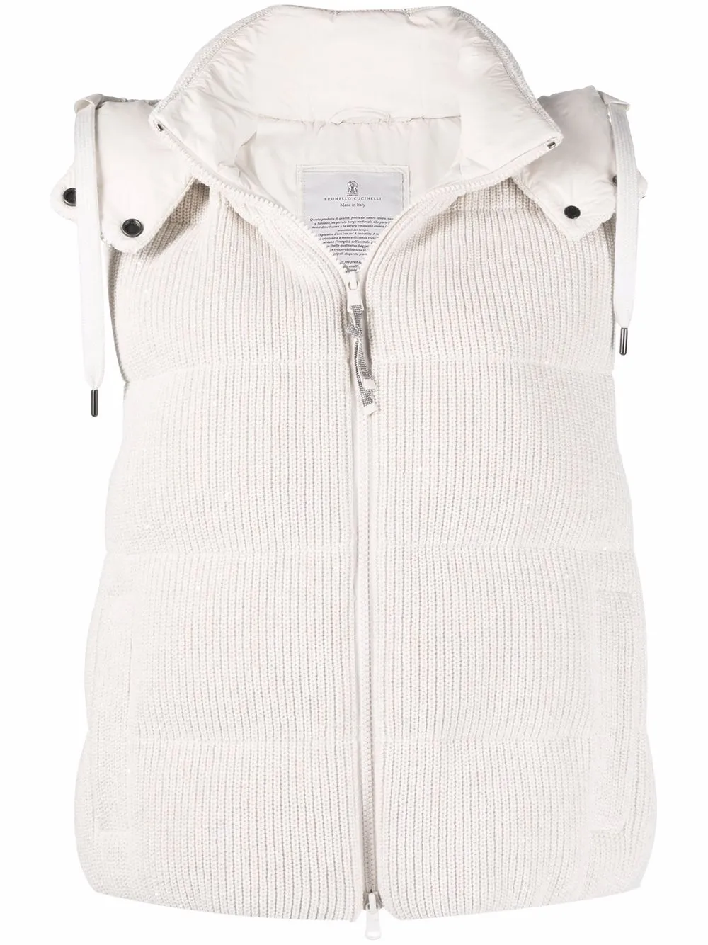 

Brunello Cucinelli knitted padded vest - Neutrals