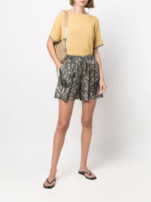ショートパンツ BRUNELLO CUCINELLI Women Shorts  Burmudas MM633P8843C200 Be BRUNELLO CUCINELLI Pleated cotton and linen-blend twill