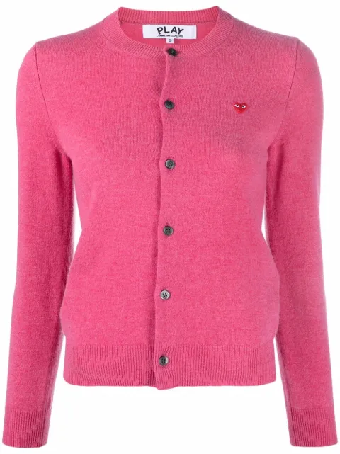 Comme Des Garçons Play logo-patch fine-knit cardigan