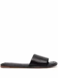 Brunello Cucinelli monili-embellished leather slides - Black