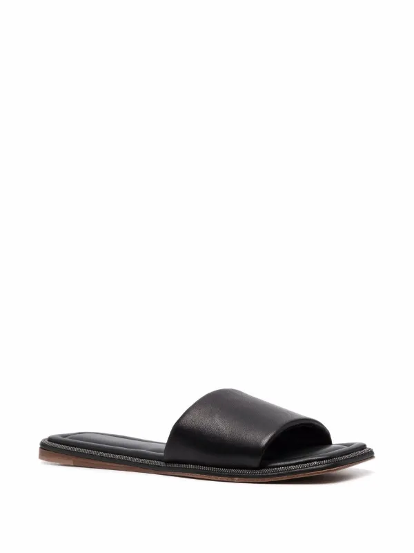 サンダル・ミュール BRUNELLO CUCINELLI Nappa leather slides with jewellery Slides for Man in Brown | Brunello Cucinelli