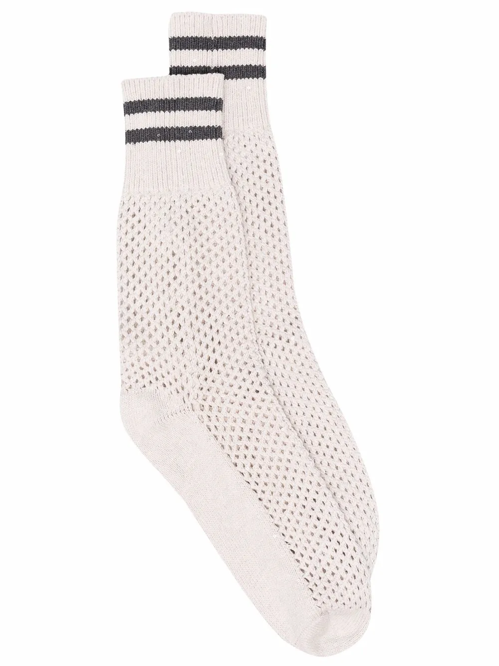 Brunello Cucinelli perforated-detail ankle socks | Neutrals | Image 1