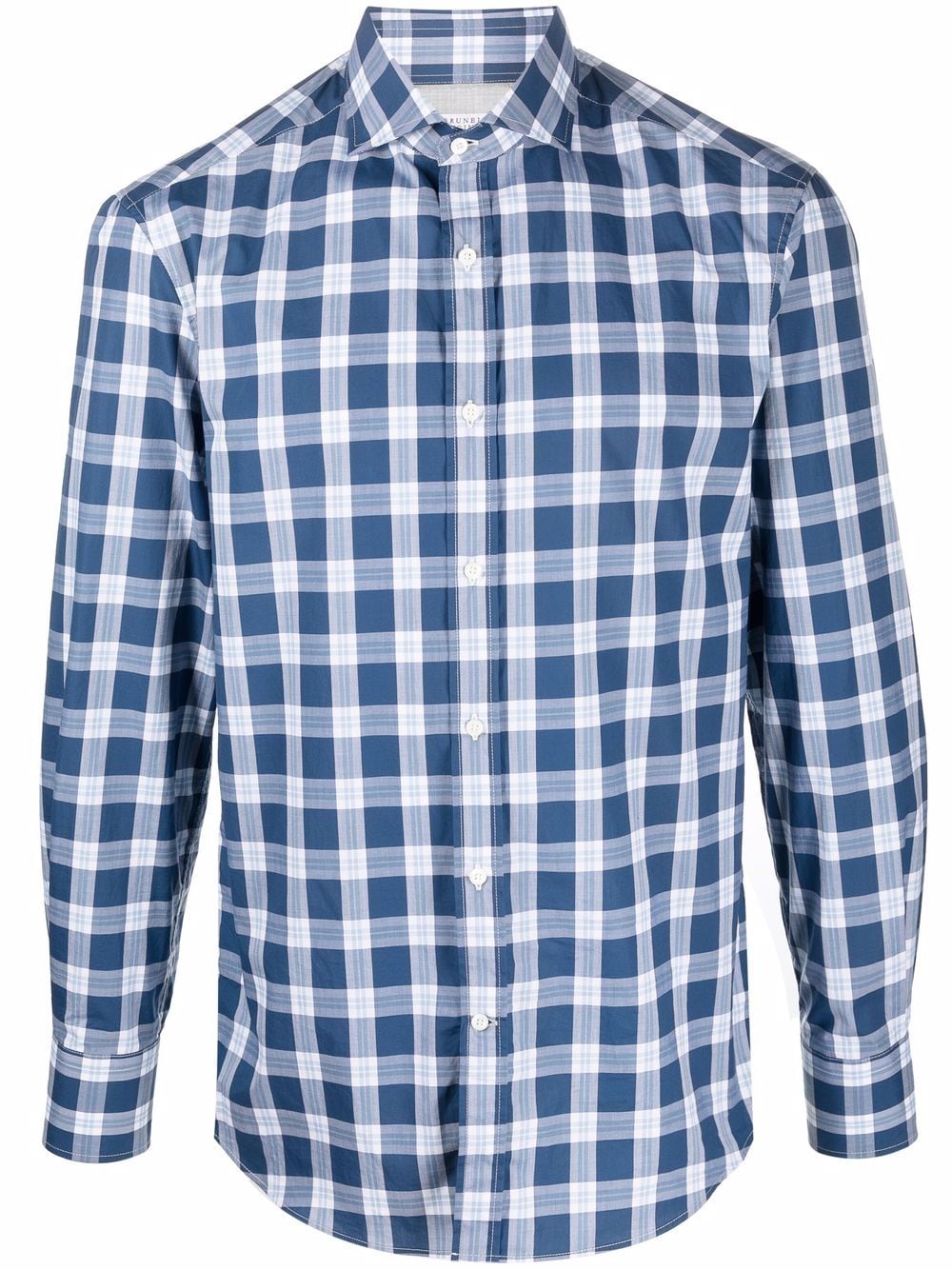 

Brunello Cucinelli camisa con estampado de cuadros - Azul