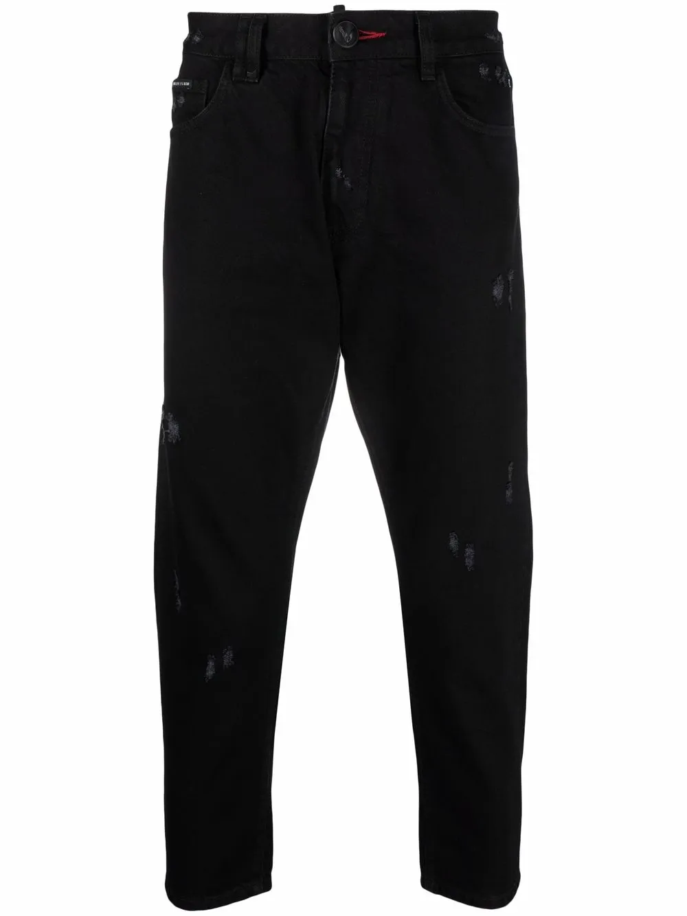 

Philipp Plein jeans capri con logo estampado - Negro