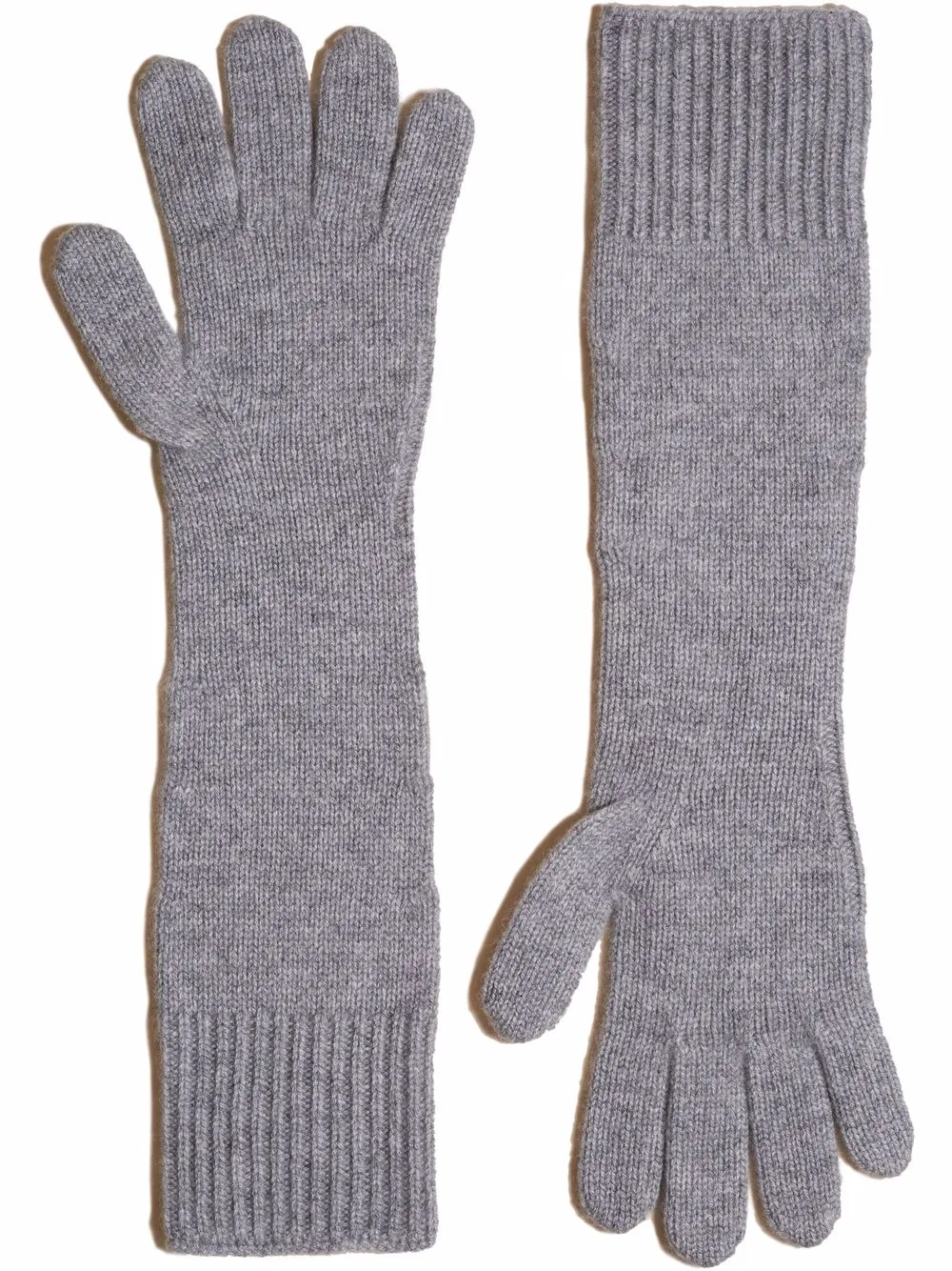 

KHAITE ribbed long gloves - Grey